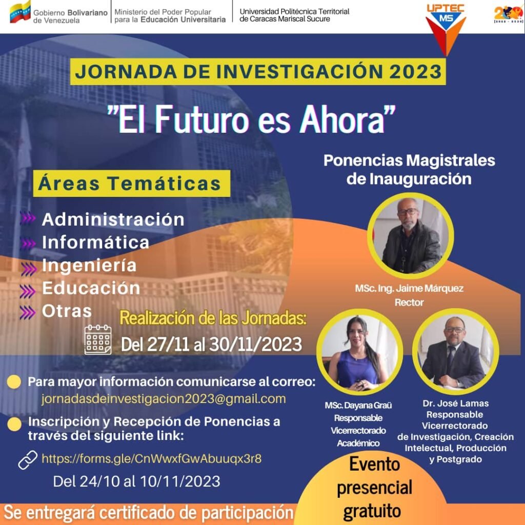 Jornada de Investigación 2023 UPTECMS - El Futuro es Ahora