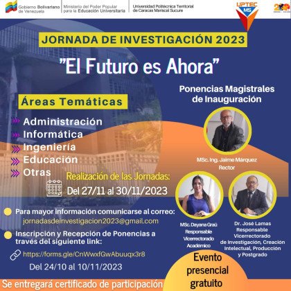 Jornada de Investigación 2023 UPTECMS - El Futuro es Ahora